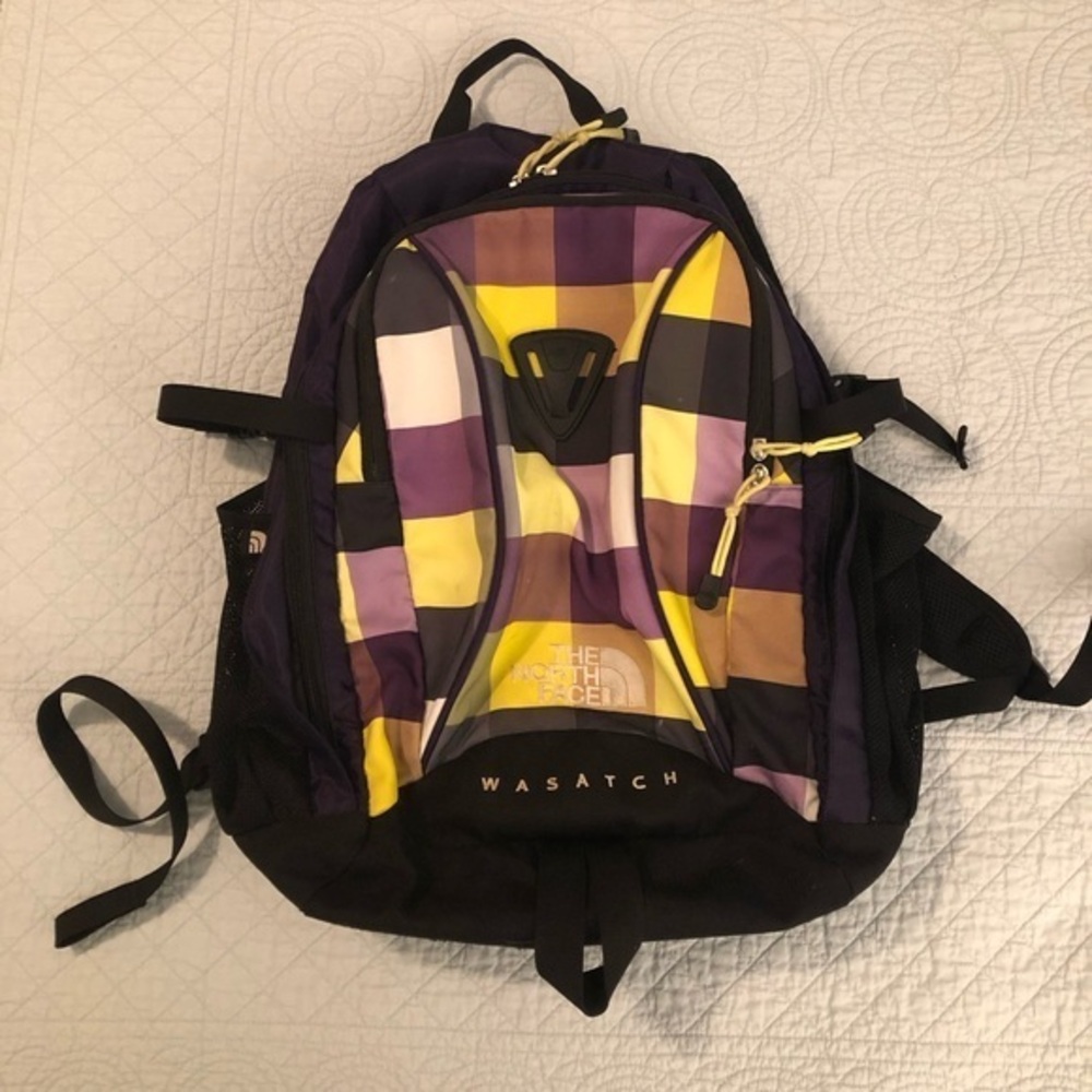 The North Face Wasatch multicolor daypack book bag commuter bag.